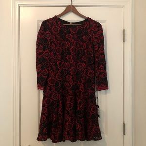NWT! $139! Tommy Hilfiger Red Black Dress Size 10